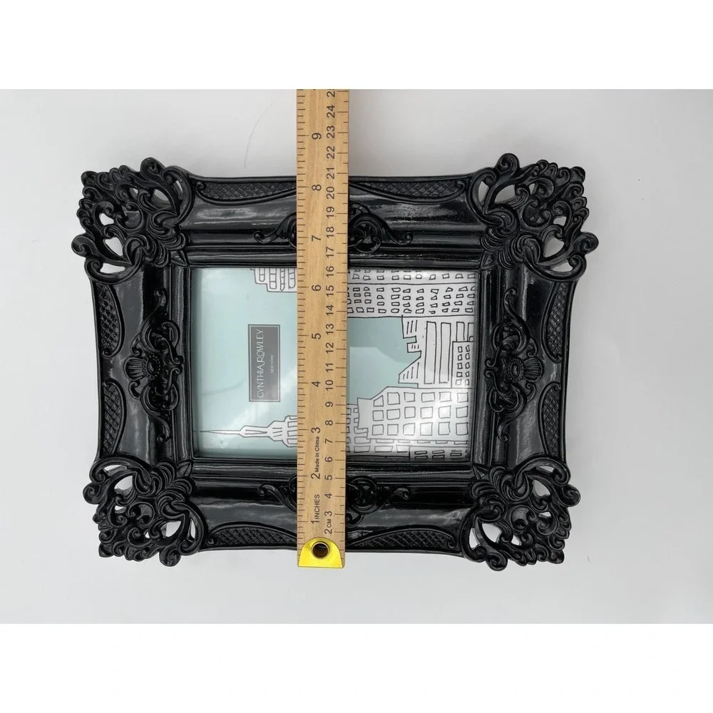 Cynthia Rowley Black Gothic Victorian Resin Picture Frame 10x8